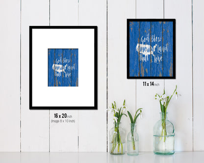 God bless America land that I love Quote Framed Print Home Decor Wall Art Gifts