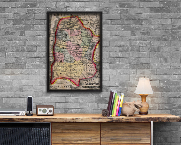 Argentina Historical Map Wood Framed Print Art Wall Decor Gifts