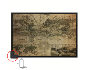 World Planiglobh Terrestris Hemisphario Calesti Vintage Map Framed Print Art Wall Decor Gifts