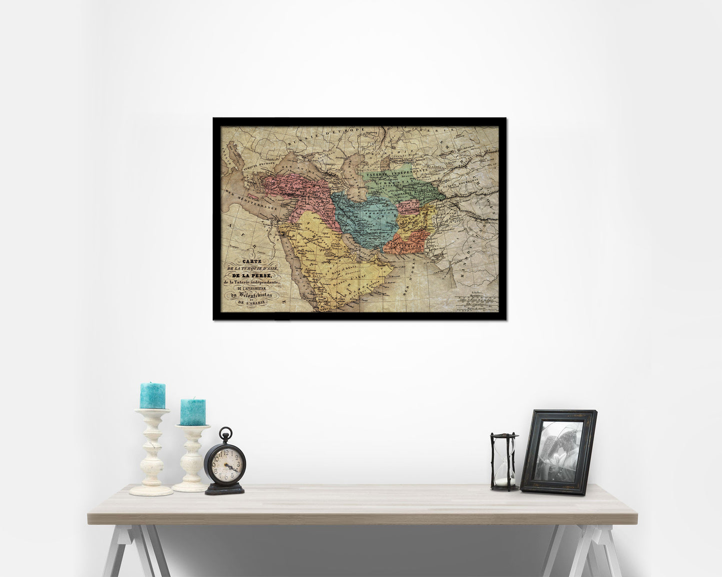 Persia Arabia Iraq Iran 1870 Historical Map Framed Print Art Wall Decor Gifts