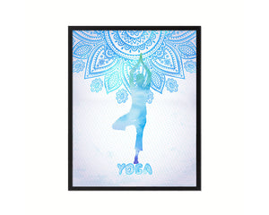 Tree Vrksasana Yoga Wood Framed Print Wall Decor Art Gifts