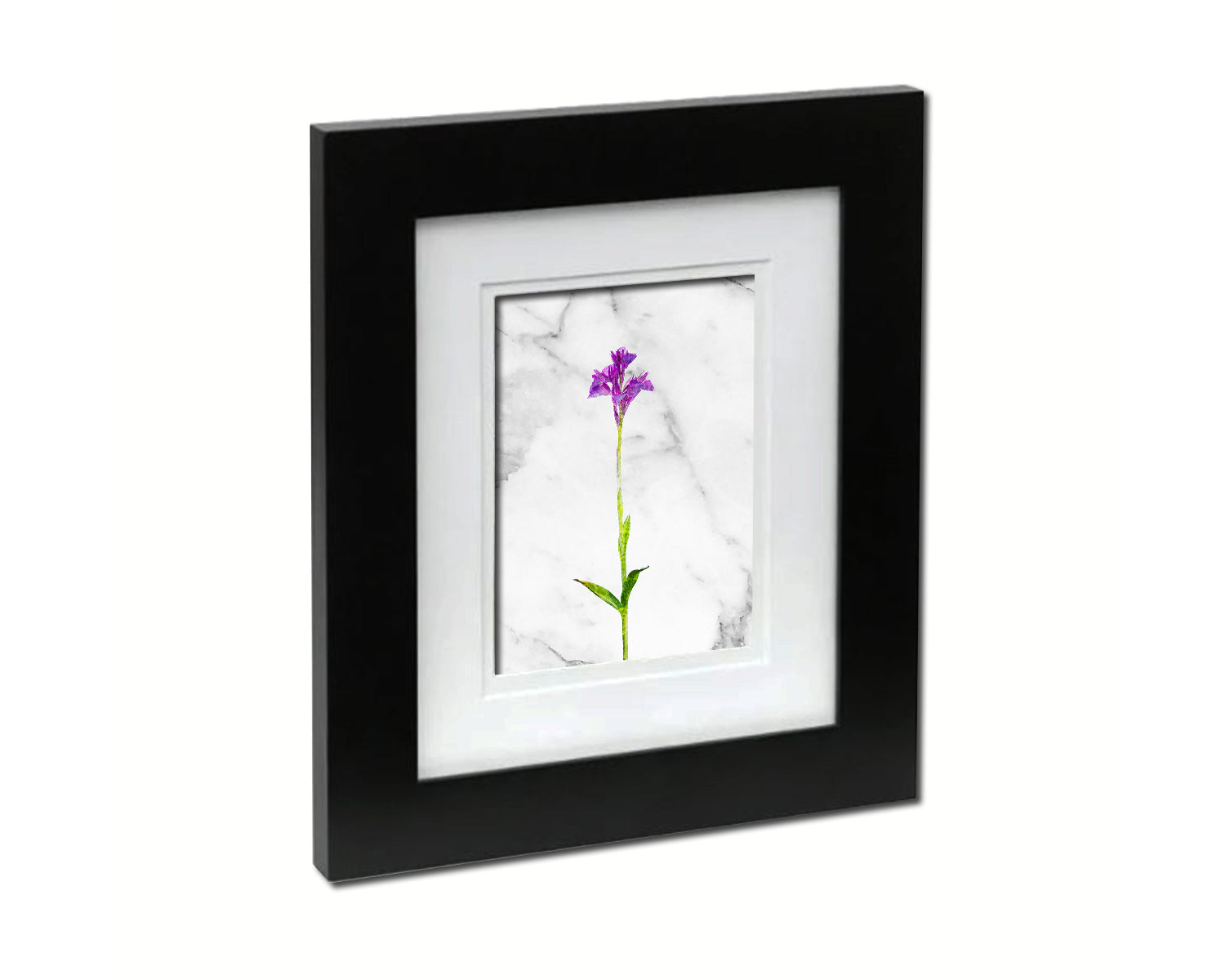 Butterfly Orchid Marble Texture Plants Art Wood Framed Print Wall Decor Gifts