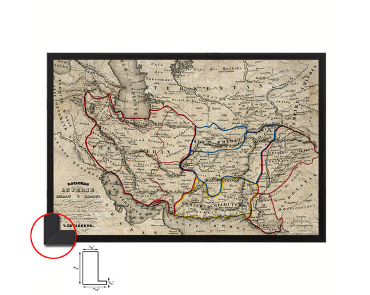 Persia Middle East Iraq Iran Historical Map Framed Print Art Wall Decor Gifts