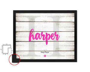 Harper Personalized Biblical Name Plate Art Framed Print Kids Baby Room Wall Decor Gifts