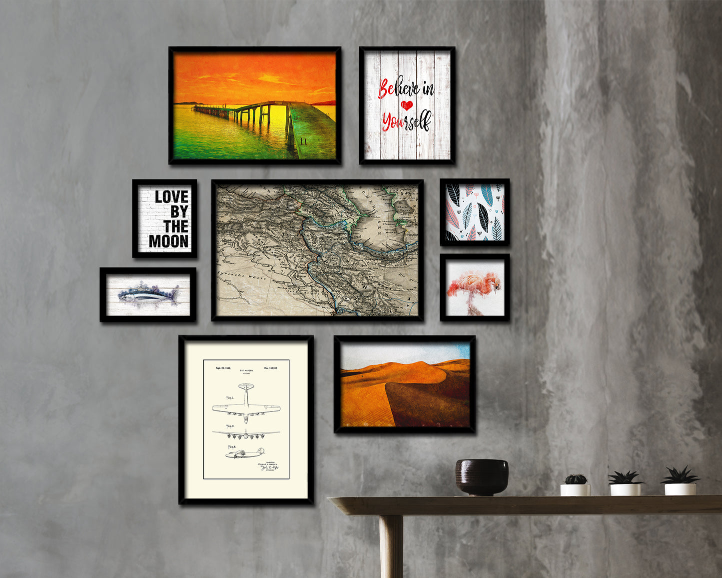 Iraq Historical Map Framed Print Art Wall Decor Gifts