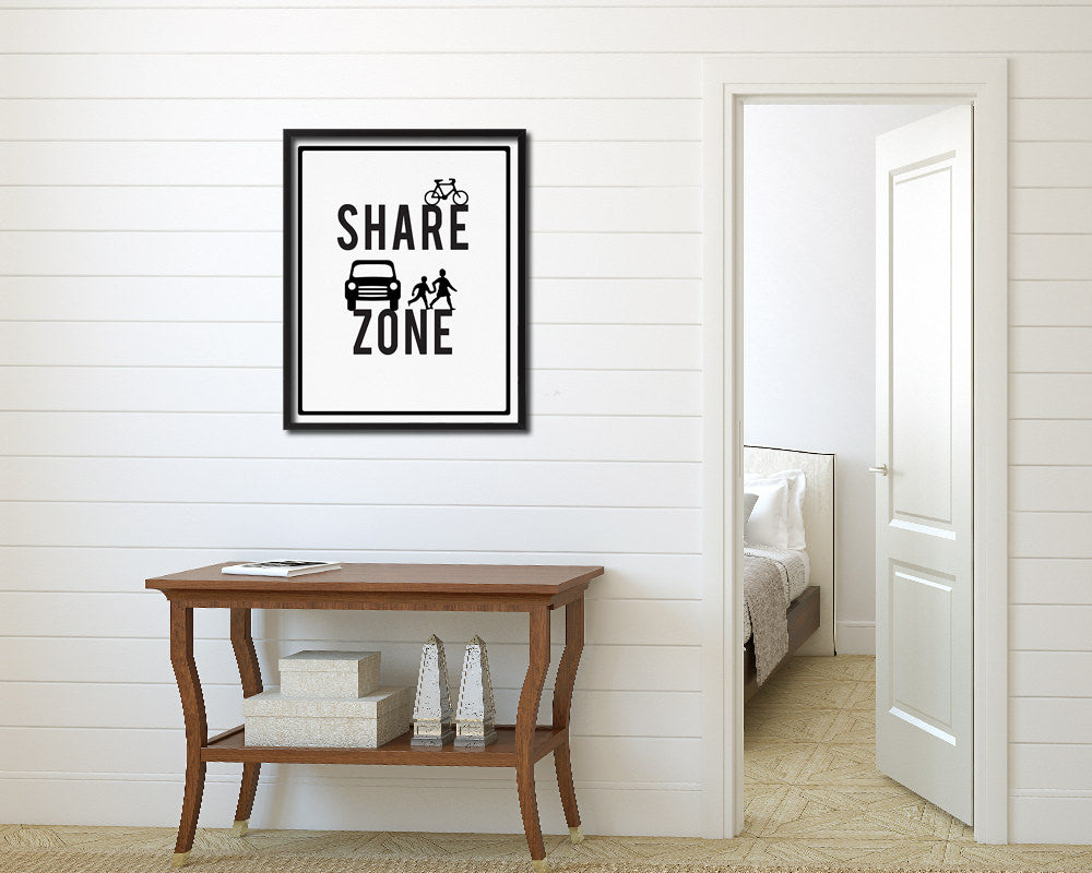 Share Zone Notice Danger Sign Framed Print Home Decor Wall Art Gifts
