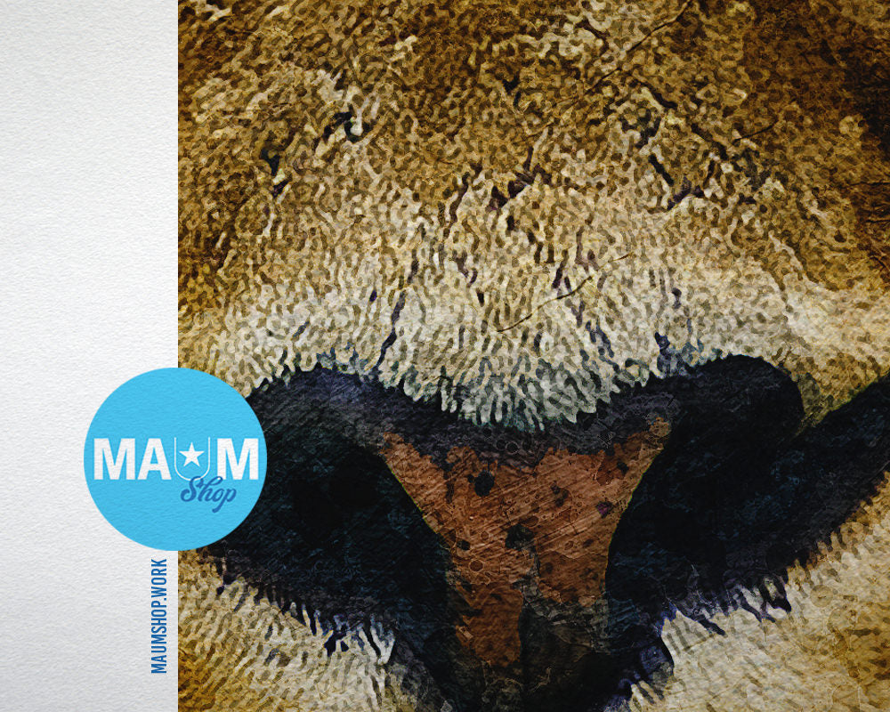 Lion Animal Painting Print Framed Art Home Wall Decor Gifts