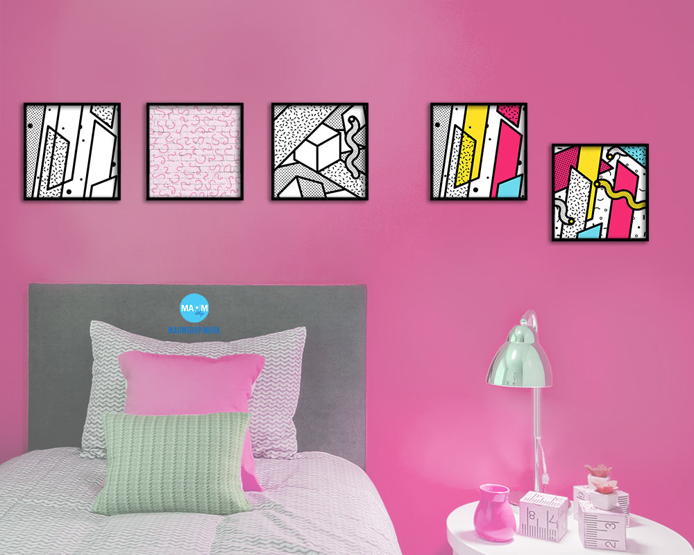 Abstract Pink Artwork Wood Frame Gifts Modern Wall Decor Art Prints