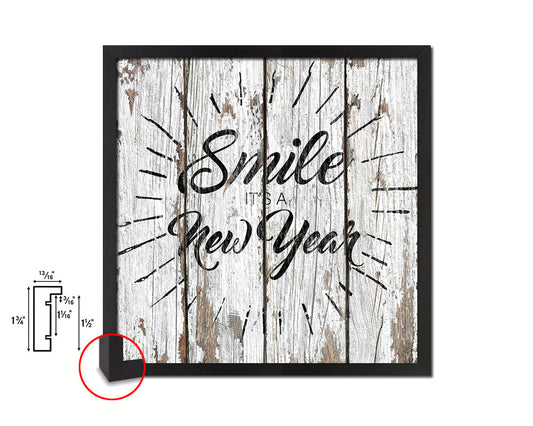 Smile it's a new year Quote Framed Print Home Decor Wall Art Gifts