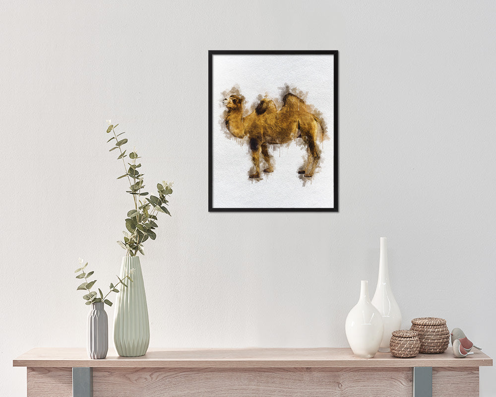 Camel Animal Painting Print Framed Art Home Wall Decor Gifts