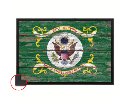 US Army Retired Wood Rustic Flag Wood Framed Print Wall Art Decor Gifts