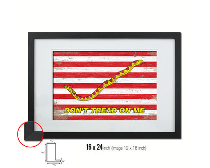 Gadsden First Navy Jacks Dont tread on Me Shabby Chic Military Flag Framed Print Art