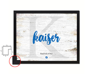 Kaiser Personalized Biblical Name Plate Art Framed Print Kids Baby Room Wall Decor Gifts