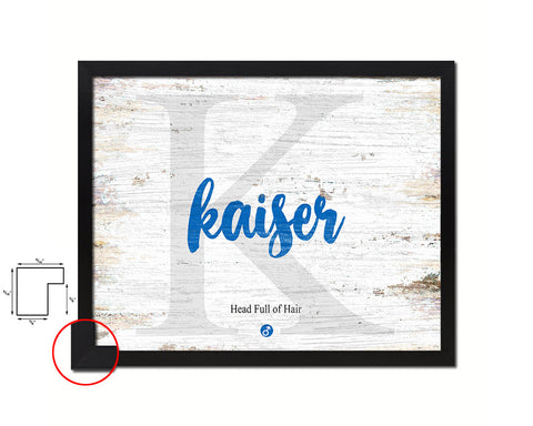 Kaiser Personalized Biblical Name Plate Art Framed Print Kids Baby Room Wall Decor Gifts