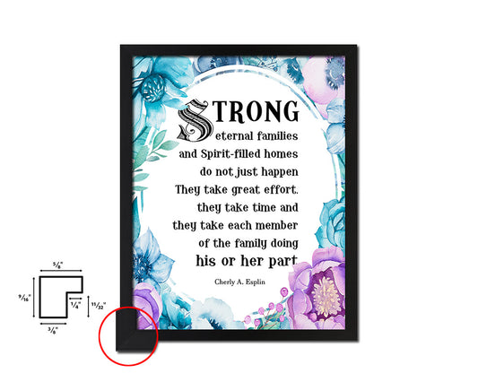 Strong eternal families Quote Boho Flower Framed Print Wall Decor Art
