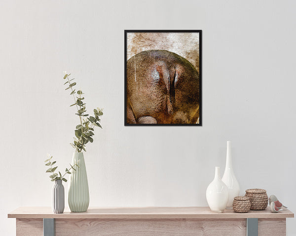 Hippo Butt Animal Painting Print Framed Art Home Wall Decor Gifts