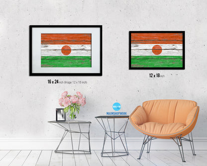 Niger Country Wood Rustic National Flag Wood Framed Print Wall Art Decor Gifts