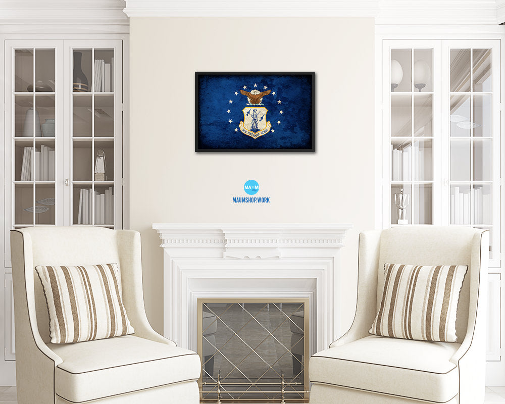 US Air National Guard Vintage Military Flag Framed Print Sign Decor Wall Art Gifts