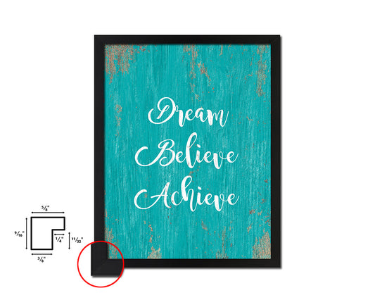 Dream Believe Achieve Quote Framed Print Home Decor Wall Art Gifts
