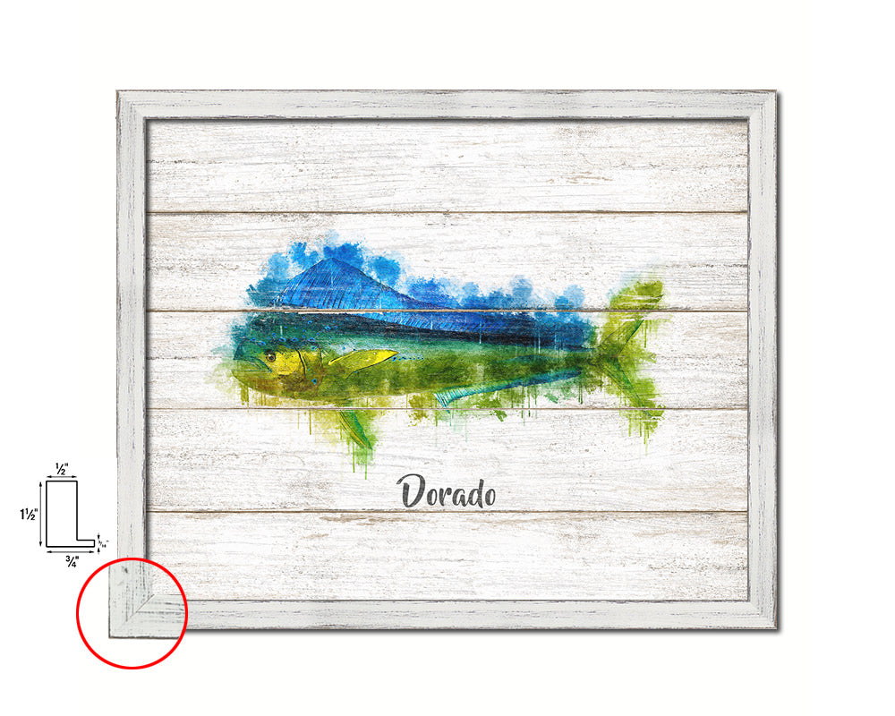 Dorado Fish Framed Prints Modern Restaurant Sushi Bar Watercolor Wall Art Decor