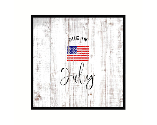 Baby Due In July Pregnancy Announcement Personalized Frame Print Wall Decor Art Gifts