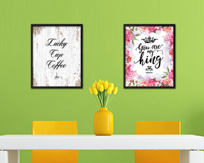 Lucky cup coffee Quote Framed Artwork Print Wall Decor Art Gifts
