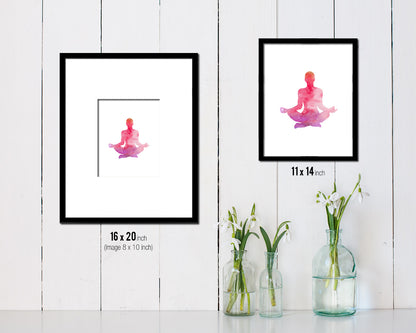 Double Pigeon Pose Fire Log Pose Agnistambhasana Yoga Wood Framed Print Wall Decor Art Gifts