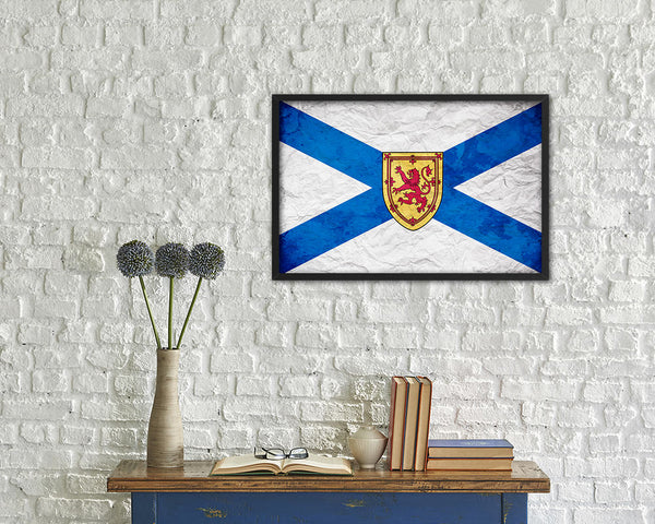 Nova Scotia Province City Canada Country Vintage Flag Wood Framed Prints Decor Wall Art Gifts