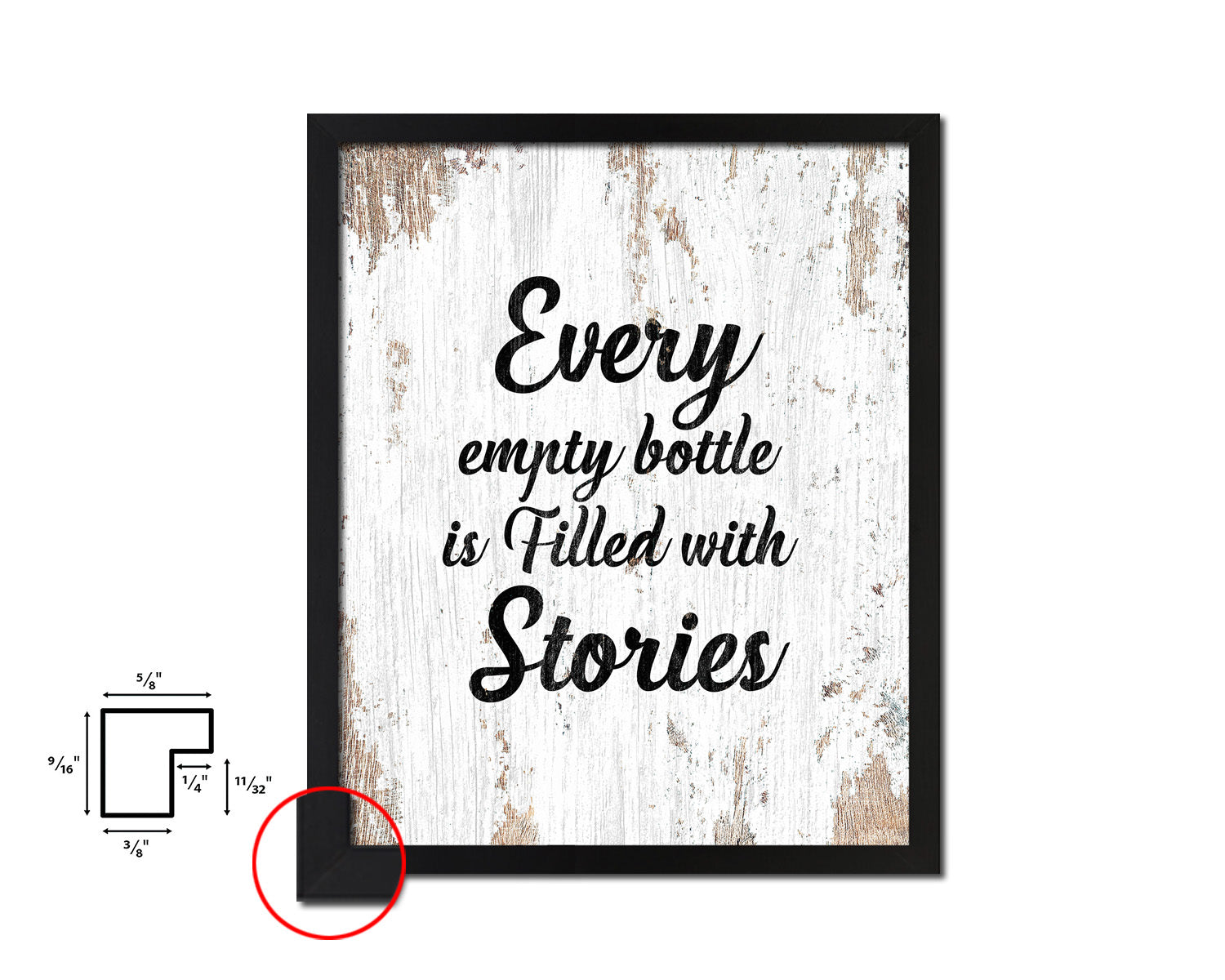 Every Empty Bottle Is Filled With Stories Quote Framed Artwork Print Wall Decor Art Gifts