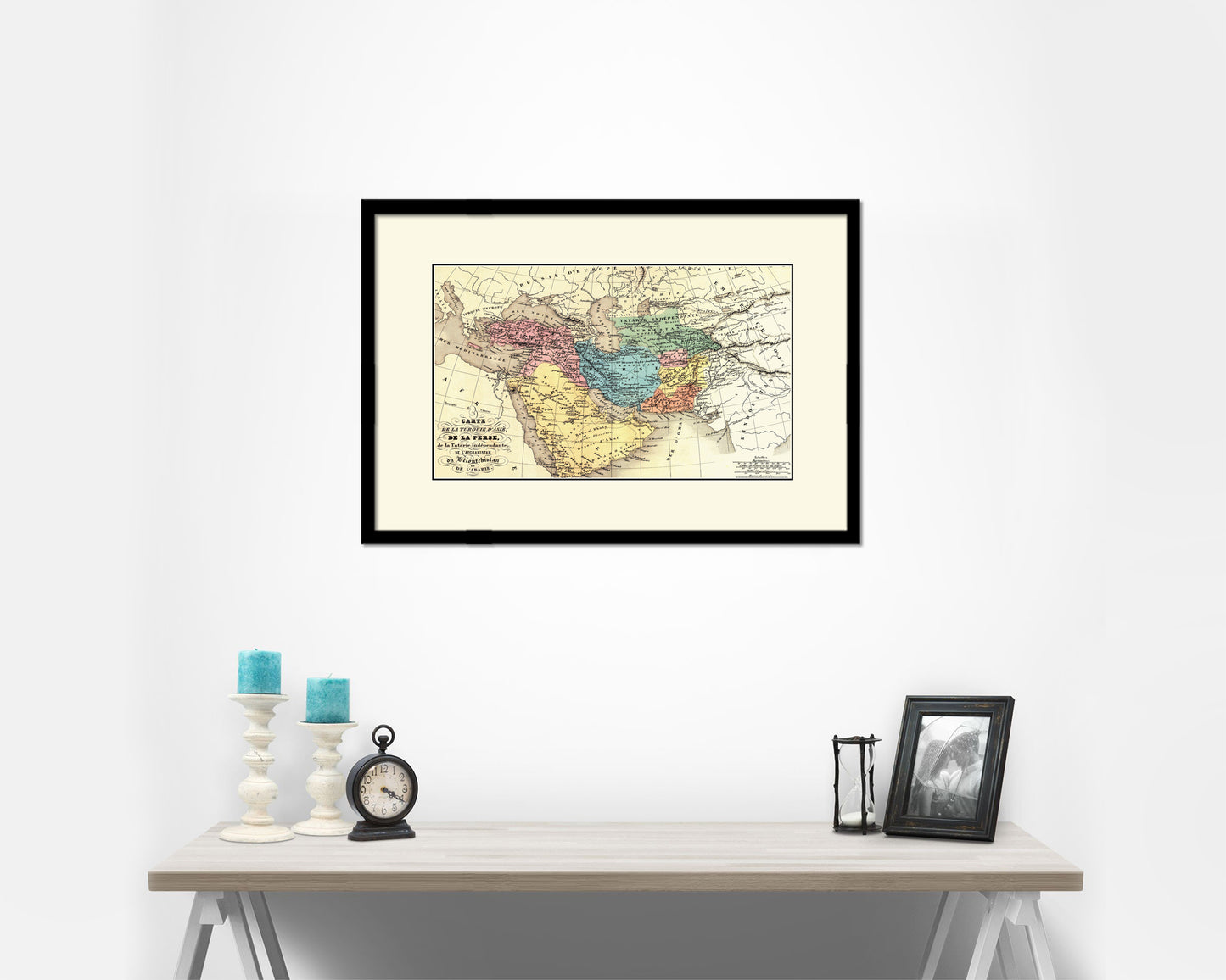 Persia Arabia Iraq Iran 1870 Old Map Framed Print Art Wall Decor Gifts