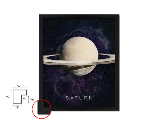 Saturn Planet Prints Watercolor Solar System Framed Print Home Decor Wall Art Gifts