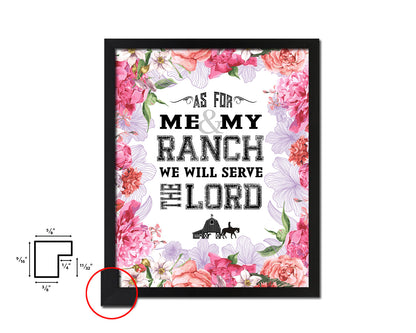 As for me & my ranch, we will serve the Lord Quote Wood Framed Print Home Decor Wall Art Gifts