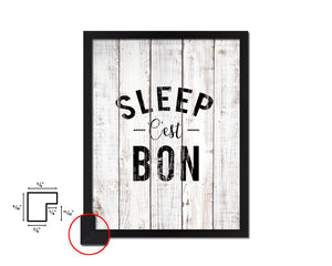 Sleep Cest Bon White Wash Quote Framed Print Wall Decor Art