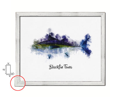 Blackfin Tuna Fish Framed Prints Modern Restaurant Sushi Bar Watercolor Wall Art Decor