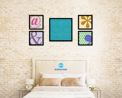 Abstract Aqua Artwork Wood Frame Gifts Modern Wall Decor Art Prints