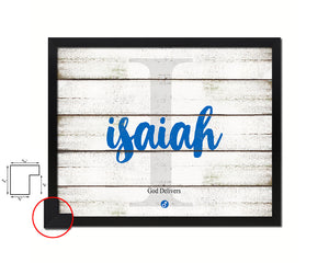 Isaiah Personalized Biblical Name Plate Art Framed Print Kids Baby Room Wall Decor Gifts