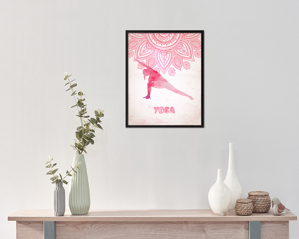 Extended Side Angle Pose Yoga Wood Framed Print Wall Decor Art Gifts