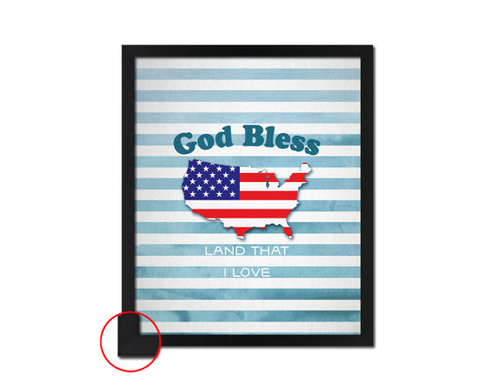 God bless America land that I love Bible Verse Scripture Framed Print Wall Decor Art Gifts