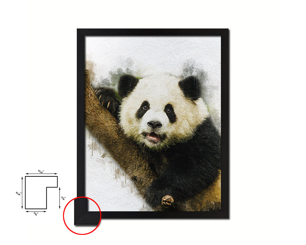 Panda Animal Painting Print Framed Art Home Wall Decor Gifts