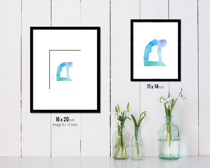 Camel Pose Ustrasana Yoga Wood Framed Print Wall Decor Art Gifts