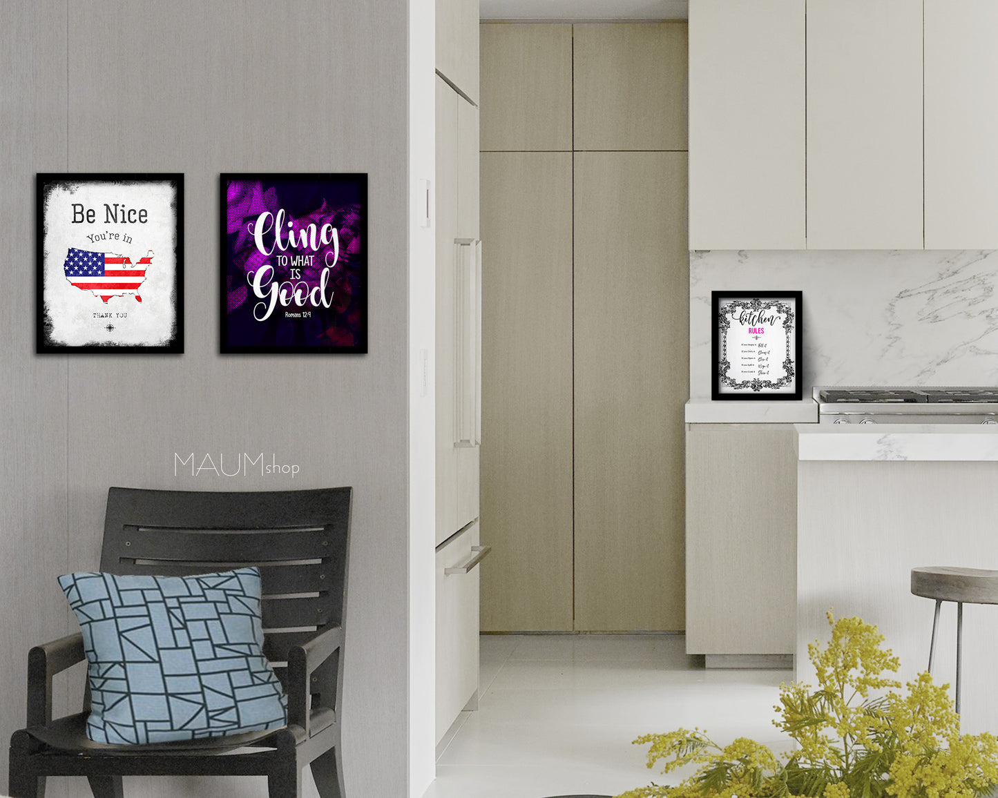 Cling to what is good Romans, 12:9-1 Bible Verse Scripture Framed Print Wall Decor Art Gifts