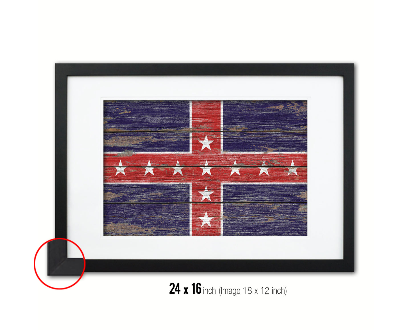 Army of Tennessee Wood Rustic Flag Wood Framed Print Wall Art Decor Gifts