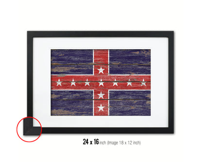 Army of Tennessee Wood Rustic Flag Wood Framed Print Wall Art Decor Gifts
