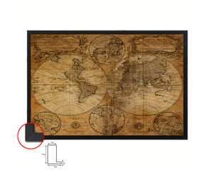 World Johann Baptist Homann Nuremberg Germany 1746 Historical Map Framed Print Art Wall Decor Gifts