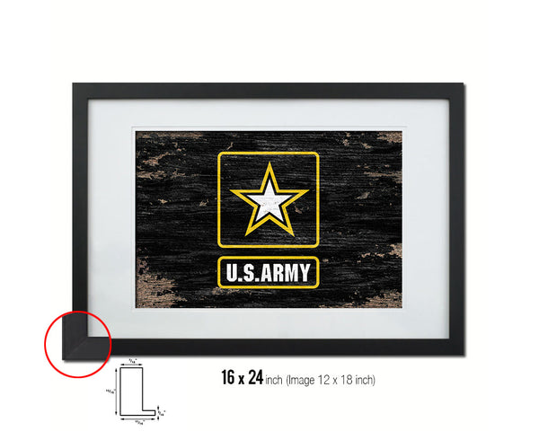 US Army Star Shabby Chic Military Flag Framed Print Decor Wall Art Gifts