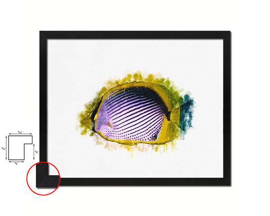Tropical Fish Framed Print Modern Restaurant Sushi Bar Modern Watercolor Wall Art Decor