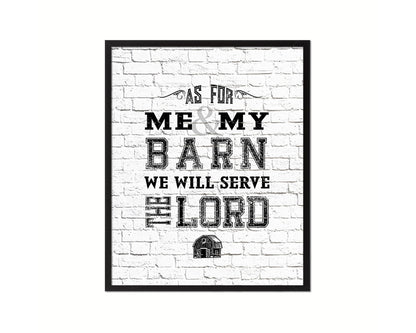 As for me & my barn, we will serve the Lord Quote Wood Framed Print Home Decor Wall Art Gifts