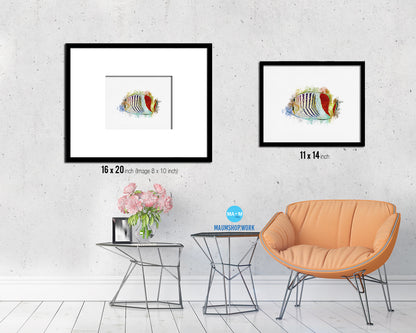 Tropical Fish Framed Print Modern Restaurant Sushi Bar Modern Watercolor Wall Art Decor