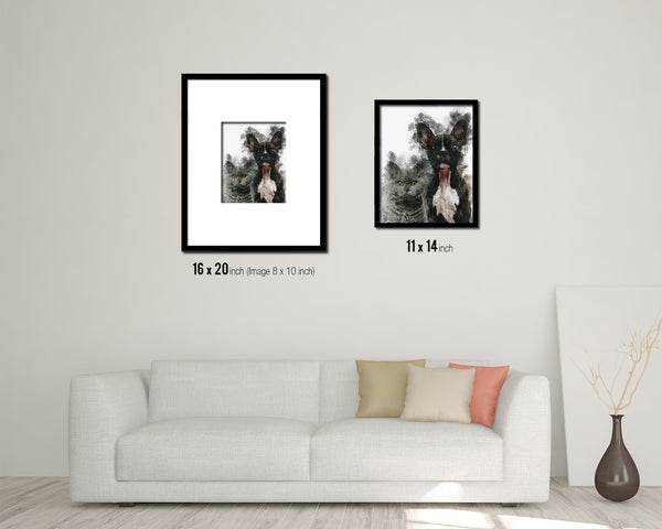 Cats and Dogs Dog Puppy Portrait Framed Print Pet Watercolor Wall Decor Art Gifts