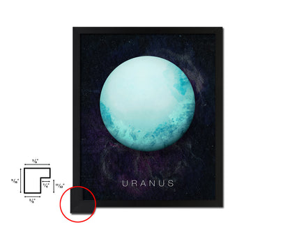 Uranus Planet Prints Watercolor Solar System Framed Print Home Decor Wall Art Gifts